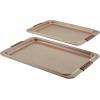 imageAnolon Bronze Nonstick Baking Sheet  Cookie Sheet  Cookie Pan with grips  11 Inch x 17 Inch BrownBronze