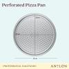 imageAnolon ProBake Aluminized Steel Bakeware Perforated Pizza Pan 14 Inch  Silver