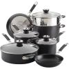 imageAnolon Smart Stack Hard Anodized Nonstick Cookware 11 Piece Set BlackBlack