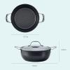 imageAnolon X Hybrid Nonstick Induction Saute Pan With Lid 35 Quart  Charcoal GraySaute Pan 4 Quart