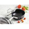 imageAnolon X SearTech Aluminum Nonstick Cookware Saucier with Lid 25 Quart Super Dark Gray
