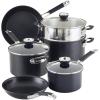 imageAnolon Smart Stack Hard Anodized Nonstick Cookware 11 Piece Set BlackBlack