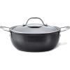 imageAnolon X Hybrid Nonstick Induction Saute Pan With Lid 35 Quart  Charcoal GraySaute Pan 4 Quart