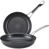 imageAnolon X SearTech Aluminum Nonstick Cookware Frying Pan Set 2Piece Super Dark Gray