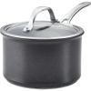 imageAnolon X SearTech Aluminum Nonstick Cookware Saucepan with Lid 3Quart Super Dark Gray