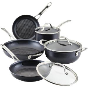 imageAnolon X CookwarePots and Pans Set 8 Piece Dark Gray8 Piece