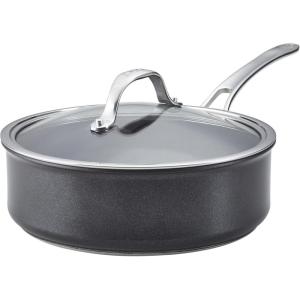 imageAnolon X Hybrid Nonstick Induction Saute Pan With Lid 35 Quart  Charcoal GraySaute Pan 35 Quart