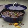imageAnolon 51821 Vesta BraiserShort Cast Iron Dutch Oven 5 Quart Paprika RedCobalt Blue