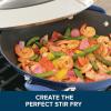 imageAnolon Advanced Hard Anodized Nonstick Stir Fry Wok Pan with Lid 14 Inch Bronze BrownIndigo Blue