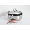 imageAnolon Nouvelle Copper FryingFry PanSkillet Set 95 Inch Stainless Steel and 1025 Inch Hard Anodized NonstickCasserole 4 Quart
