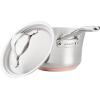 imageAnolon Nouvelle Copper FryingFry PanSkillet Set 95 Inch Stainless Steel and 1025 Inch Hard Anodized NonstickCookware Set 10 Piece