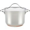 imageAnolon Nouvelle Copper FryingFry PanSkillet Set 95 Inch Stainless Steel and 1025 Inch Hard Anodized NonstickCookware Set 10 Piece