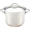 imageAnolon Nouvelle Copper FryingFry PanSkillet Set 95 Inch Stainless Steel and 1025 Inch Hard Anodized NonstickCookware Set 10 Piece