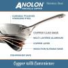 imageAnolon Nouvelle Copper FryingFry PanSkillet Set 95 Inch Stainless Steel and 1025 Inch Hard Anodized NonstickSaucepan w Regular Lid 35 Quart