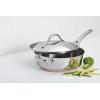 imageAnolon Nouvelle Copper FryingFry PanSkillet Set 95 Inch Stainless Steel and 1025 Inch Hard Anodized NonstickSaute Pan 3 Quart