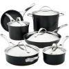 imageAnolon Nouvelle Copper Hard Anodized Nonstick WokStir Fry PanWok Pan  12 Inch Sable BrownOnyx