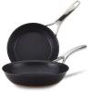 imageAnolon Nouvelle Copper Hard Anodized Nonstick WokStir Fry PanWok Pan  12 Inch Sable BrownOnyx