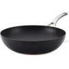 imageAnolon Nouvelle Copper Hard Anodized Nonstick WokStir Fry PanWok Pan  12 Inch Sable BrownOnyx