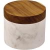 imageAnolon Pantryware Marble Salt Cellar with Teak Lid  Marble Salt Box with Teak Lid  525 Ounce  White