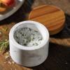 imageAnolon Pantryware Marble Salt Cellar with Teak Lid  Marble Salt Box with Teak Lid  525 Ounce  White