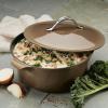 imageAnolon Vesta Cast Iron DishCasserole Pan with Lid 4 Quart Paprika RedUmber