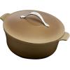 imageAnolon Vesta Cast Iron DishCasserole Pan with Lid 4 Quart Paprika RedUmber