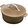 imageAnolon Vesta Cast Iron DishCasserole Pan with Lid 4 Quart Paprika RedUmber