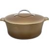 imageAnolon Vesta Cast Iron DishCasserole Pan with Lid 4 Quart Paprika RedUmber