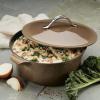 imageAnolon Vesta Cast Iron DishCasserole Pan with Lid 4 Quart Paprika RedUmber