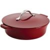 imageAnolon 51821 Vesta BraiserShort Cast Iron Dutch Oven 5 Quart Paprika RedPaprika Red