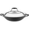 imageAnolon Advanced Hard Anodized Nonstick Stir Fry Wok Pan with Lid 14 Inch Bronze BrownGray