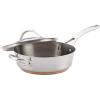imageAnolon Nouvelle Copper FryingFry PanSkillet Set 95 Inch Stainless Steel and 1025 Inch Hard Anodized NonstickSaute Pan 3 Quart