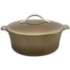 imageAnolon Vesta Cast Iron DishCasserole Pan with Lid 4 Quart Paprika RedUmber