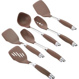 imageAnolon SureGrip Nonstick Utensil Kitchen Cooking Tools Set 6 Piece Bronze Brown46346