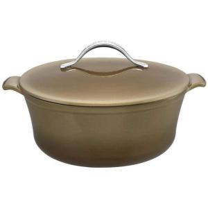 imageAnolon Vesta Cast Iron DishCasserole Pan with Lid 4 Quart Paprika RedUmber
