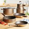imageAnolon Advanced Hard Anodized Nonstick Cookware  Pots and Pans Set 9 Piece  BronzeBronze