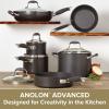 imageAnolon Advanced Hard Anodized Nonstick Cookware Pots and Pans Set 11 Piece IndigoGray