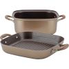 imageAnolon Advanced Hard Anodized Nonstick Grill Pan  Griddle and Roaster  11 Inch BrownBronze