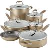 imageAnolon Advanced Home HardAnodized Nonstick 11Piece Cookware Set BronzeBronze