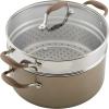 imageAnolon Advanced Umber Dutch Oven with Steamer Insert and Lid 3 Piece Light Brown