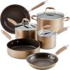 imageAnolon Advanced Hard Anodized Nonstick Cookware  Pots and Pans Set 9 Piece  BronzeBronze