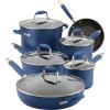 imageAnolon Advanced Hard Anodized Nonstick Cookware Pots and Pans Set 11 Piece IndigoIndigo