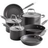 imageAnolon Advanced Home HardAnodized Nonstick 11Piece Cookware Set BronzeMoonstone