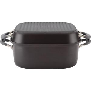 imageAnolon Advanced Hard Anodized Nonstick Grill Pan  Griddle and Roaster  11 Inch BrownGray