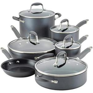 imageAnolon Advanced Home HardAnodized Nonstick 11Piece Cookware Set Moonstone