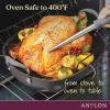 imageAnolon Advanced Hard Anodized Nonstick 2 Piece RoasterRoasting Pan with Wire Rack Oval 16 Inch x 13 Inch Dark Gray