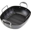 imageAnolon Advanced Home Hard Anodized Nonstick RoasterRoasting Pan with Utensils 16 Inch x 13 Inch MoonstoneDark Gray