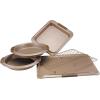 imageAnolon Advanced Nonstick Bakeware Set  Baking Pans with Grips  5 Piece BrownBronze Brown