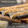 imageAnolon Advanced Nonstick Perforated Baguette Pan  Tray for Baking Bread  3Loaf Graphite Gray