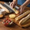 imageAnolon Advanced Nonstick Perforated Baguette Pan  Tray for Baking Bread  3Loaf Graphite Gray